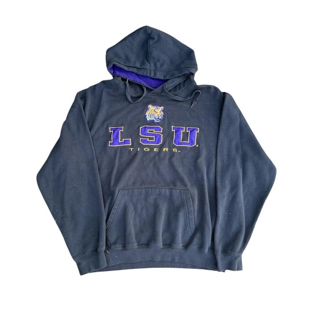 American-vintage Men's Navy and Black Hoodie